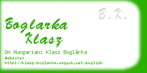 boglarka klasz business card