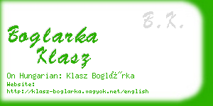 boglarka klasz business card